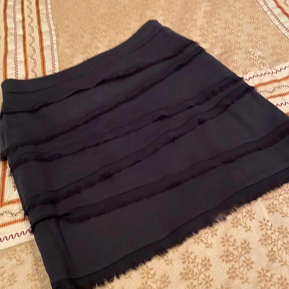 White House, Black Market skirt, cotton blend, layers, side zipper, 6